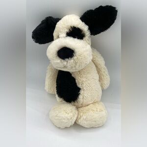 Jellycat London Bashful Black & cream  Puppy Dog Plush Stuffed Animal Soft  AA14